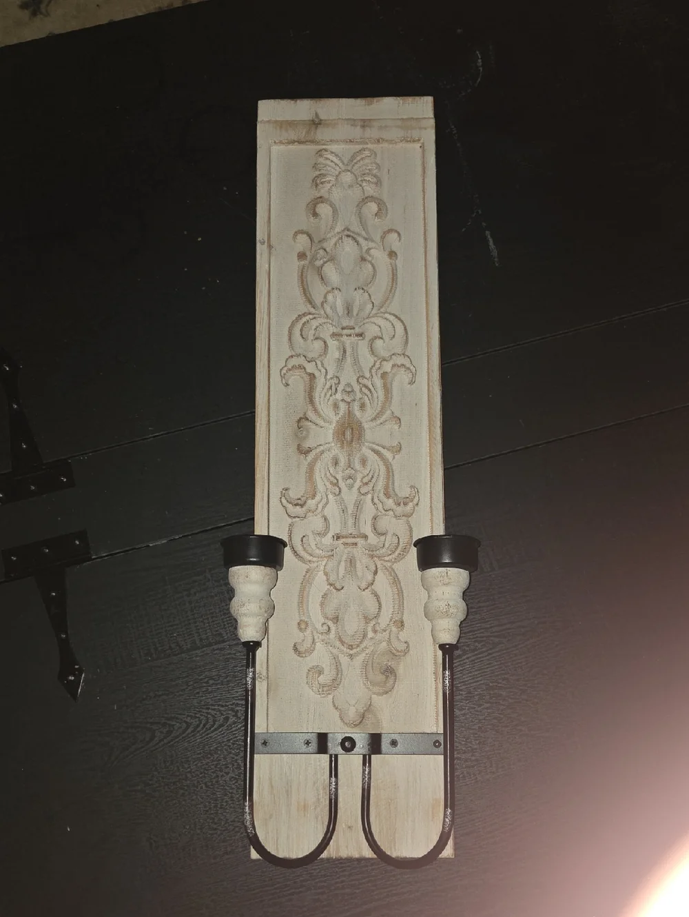 Ornate White Wall Sconce Candle Holder